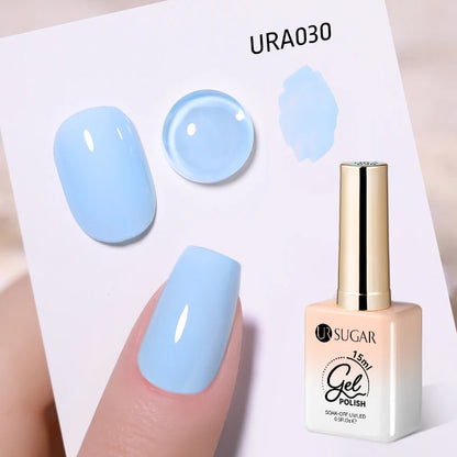 UR SUGAR 15ml Jelly Milky White Translucent Color Gel Polish Semi Permanent UV Gel Nail Art Soak Off Gel Varnish Latest Fashion