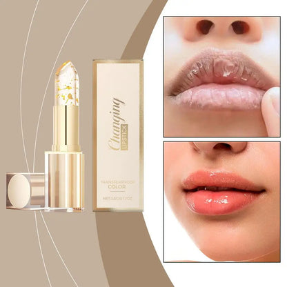 Gold Foil Temperature Color Changing Lipstick: Hydrating Lip Repair & Glossy Shine