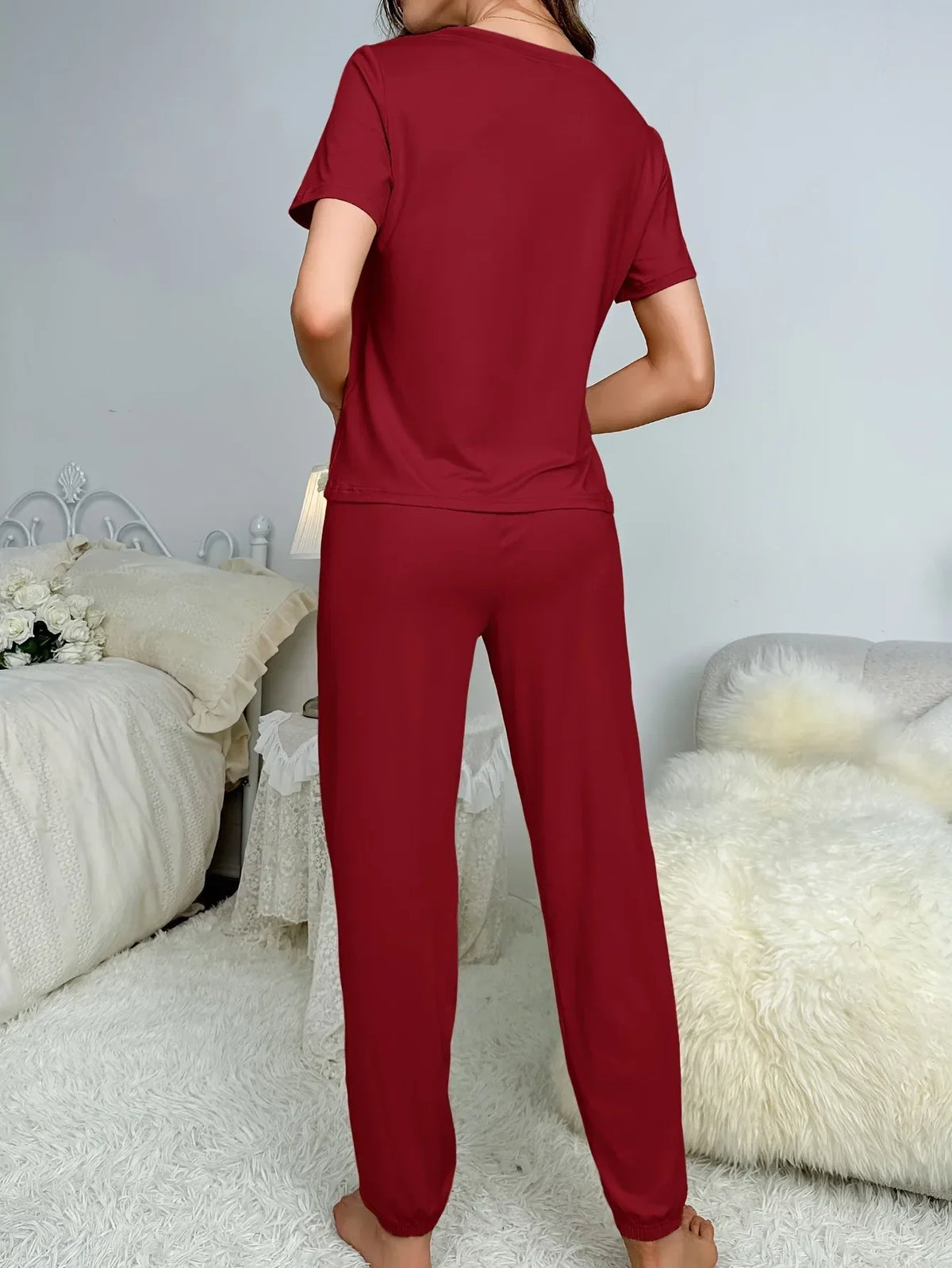 Suit Women's Clothing Family Clothing Summer Comfortable Casual Fashion Pajamas And Pants Set Two-piece