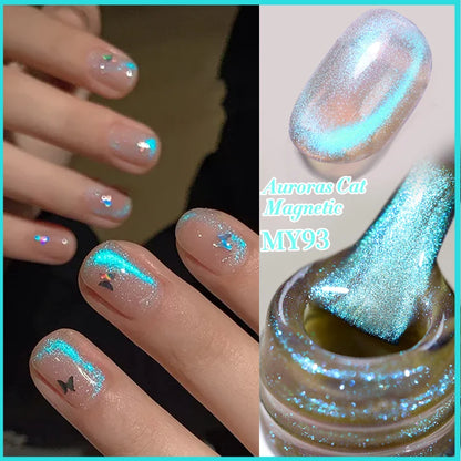 BORN PRETTY Sparkling Glass Bead Cat Magnetic Gel Nail Polish Flash White Spar Red Color Semi Permanent Soak Off UV Gel Varnish