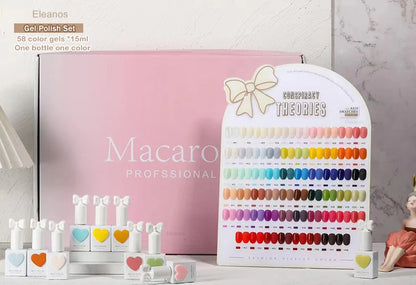 Eleanos 58 Colors Macaron Nail Gel Polish Set TPO FREE Gel Varnishes Nail Salon Wholesale Marnicure UV Gel Learner Kit 15ml