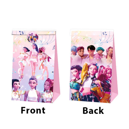 12 PCS Cute Cartoon k-pop Paper Gift Bags with Handles, Sealable Holiday & Party Bags for Candy & Small Gifts  Bullet Points