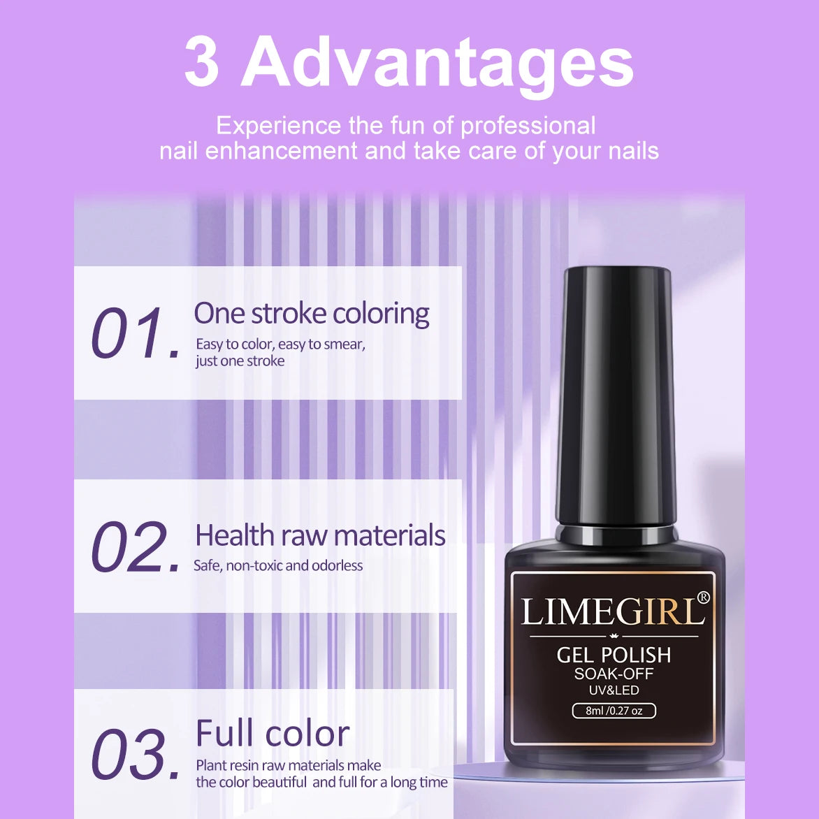 LIMEGIRL 10 Colors Nail Gel Set UV Soak Gel Base Coat Gel with Laser Powder Nail Art DIY Semi-Permanent Gel Varnish Kit