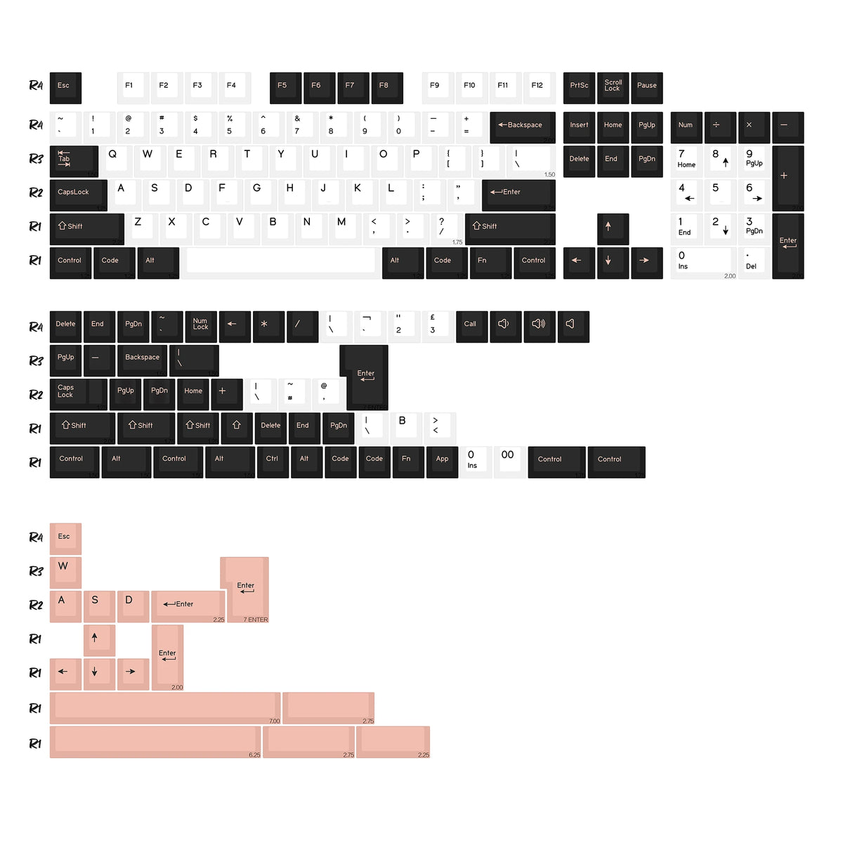KBDiy GMK Keycap Double Shot GMK Olivia Shoko Jamon WOB Red Samurai Botanical PBT Keycaps Cherry Profile for Mechanical Keyboard
