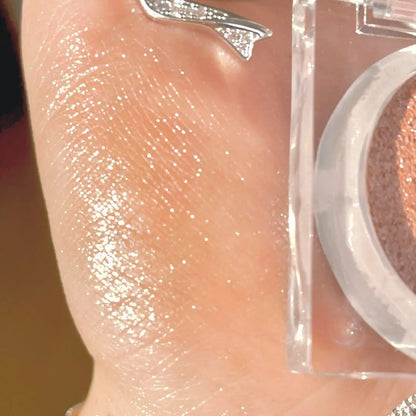 Monochrome White Shiny Highlighter Palette Gorgeous Glitter High Gloss Long Lasting Pearlescent Shimmer Brighten Bronzers Makeup