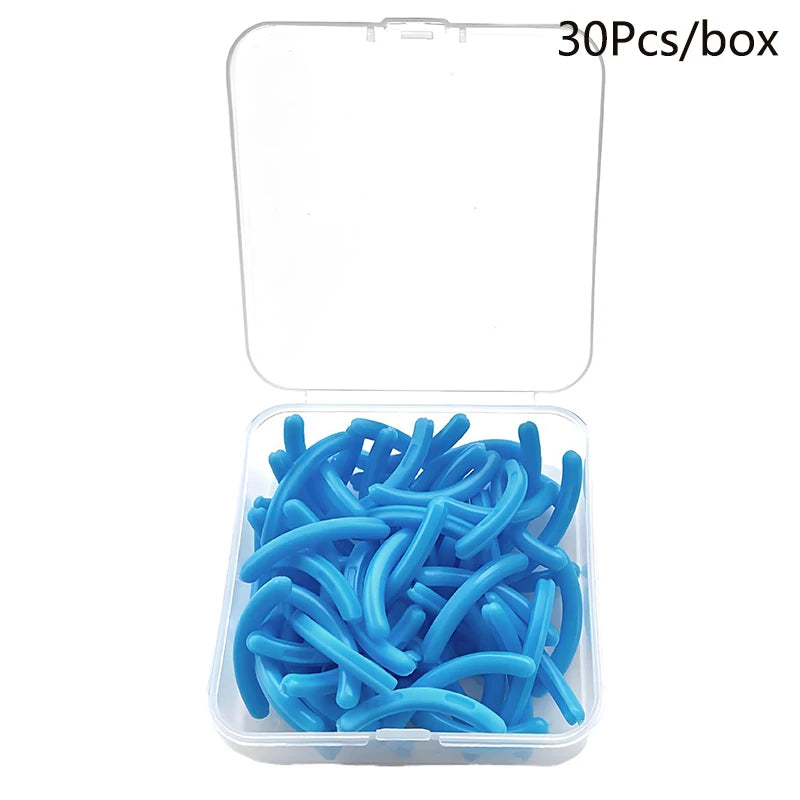 Colored Eyelashes Curler Replace Rubber 30pcs/box Black White Blue Elastic Eyelash Curler Replacement Rubber Strips Accessories