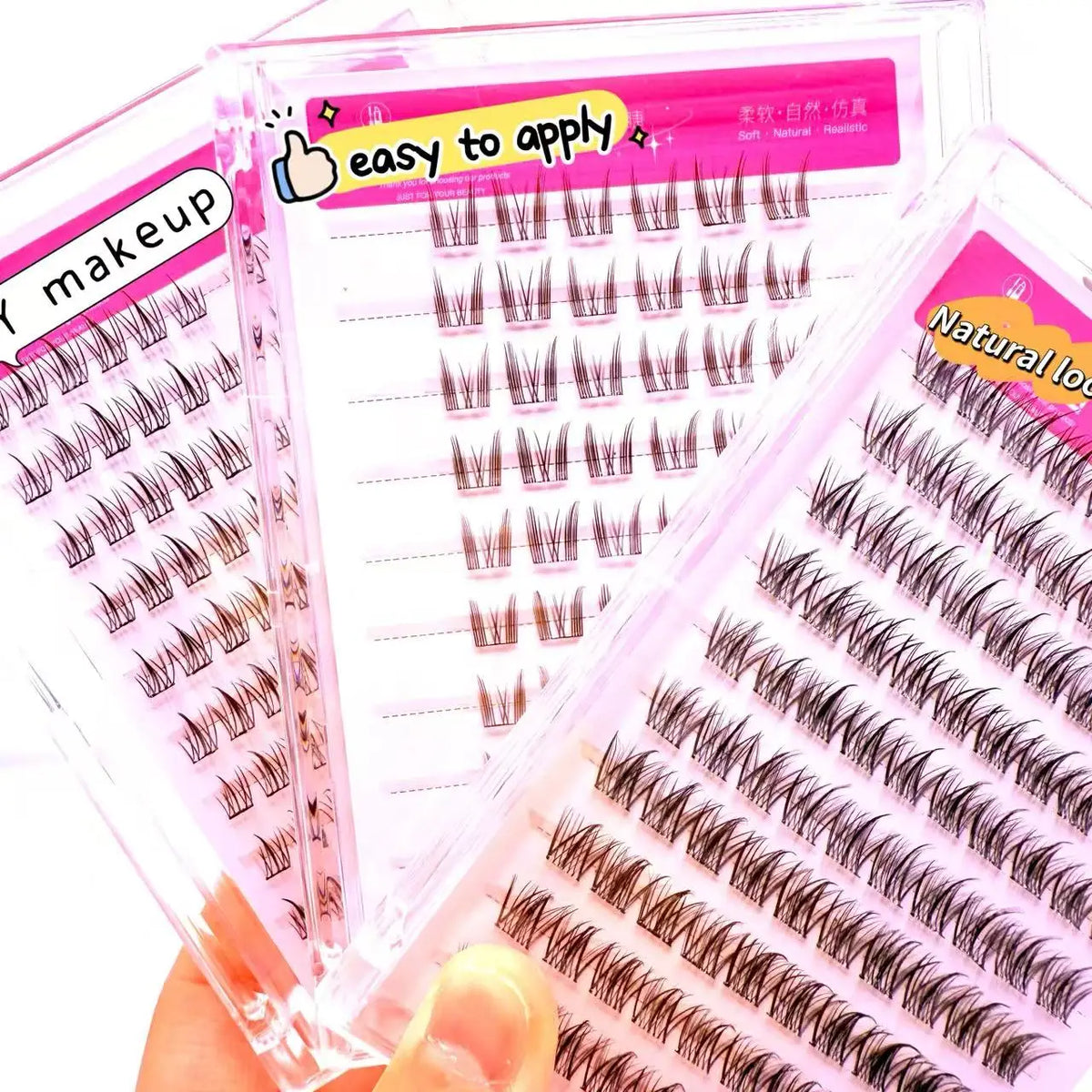 Easy to Apply 10 Rows Self-Adhesive False Eyelashes  for Natural Daily Glam