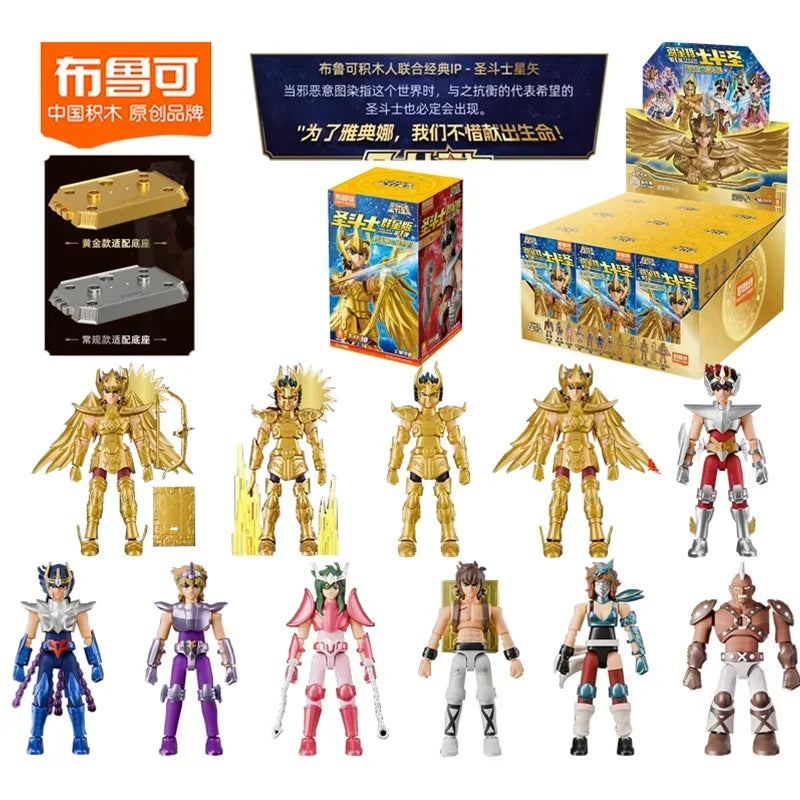 Original Blokees Saint Seiya Galaxy V1V2V03V4 Athena Aries Mu Aiolia Aldebaran Kiki Shiryu Lionet Ban FigureChildren ToysGift