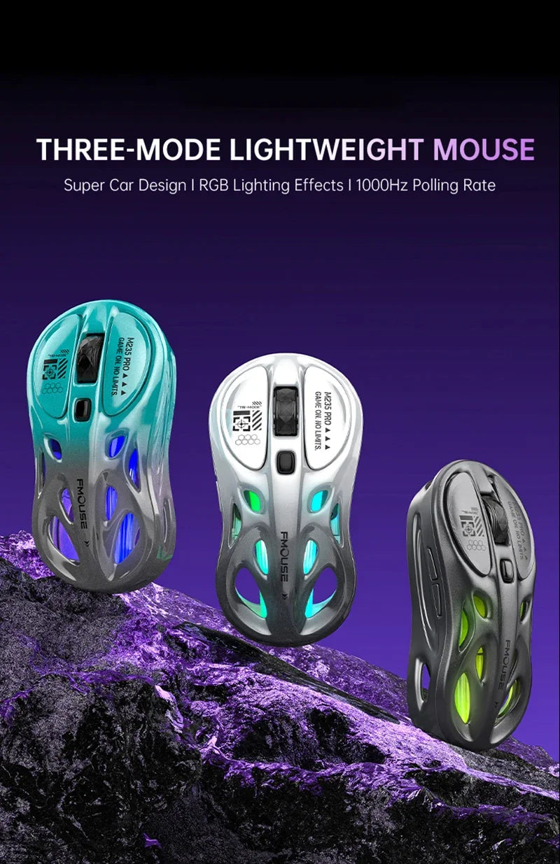 Lenovo Tri-mode Wireless Bluetooth Mouse Lightweight Computer Rgb Illuminated Gaming Mouse Portable Tablet Universal Mouse