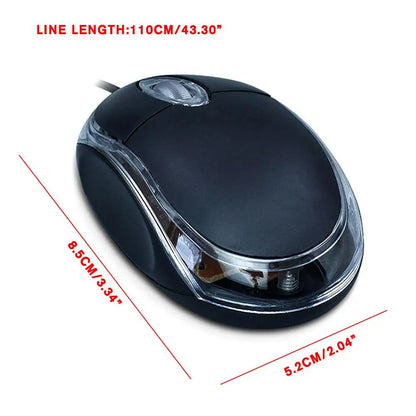 1Pc Wired USB Optical 3-Button Mouse 1000 DPI Wired Mouse For Home Office Use For Laptop And Desktop Computer