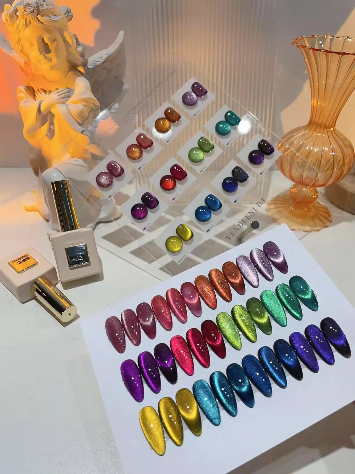 VENDEENI Multicolor 12 colors moonlight cat eye nail gel set Nail Nalon 2025 New hot sale nail art Non-toxic uv gel Wholesale