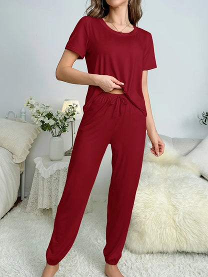 Suit Women's Clothing Family Clothing Summer Comfortable Casual Fashion Pajamas And Pants Set Two-piece