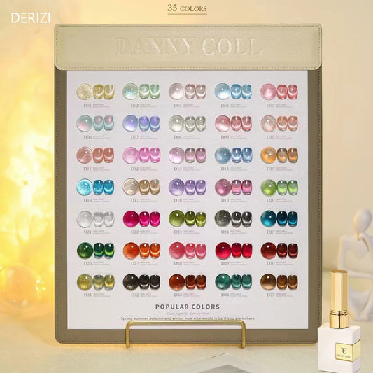 Hot Sale 9D Cat Eye Nail Polish Tape Color Card Popular Semi Permanent Immersion Gel Nail Art Varnish Set Shiny Gel Clearcoat