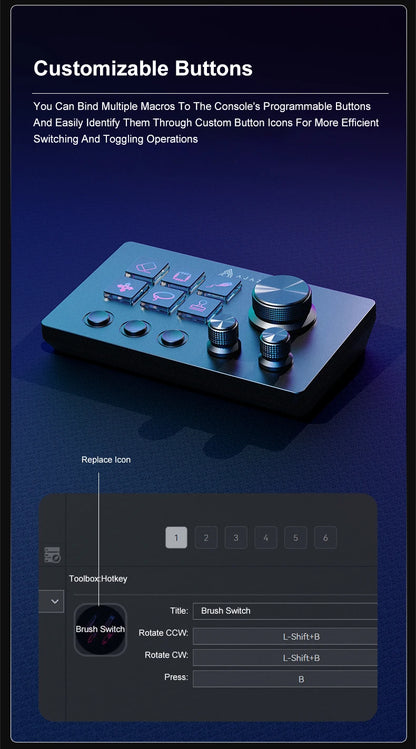 Ajazz AKP03E/153E Desktop Helper Desk Console Panel Controller Programmable Macro Custom Button Mini Keyboard Multiple Scenario