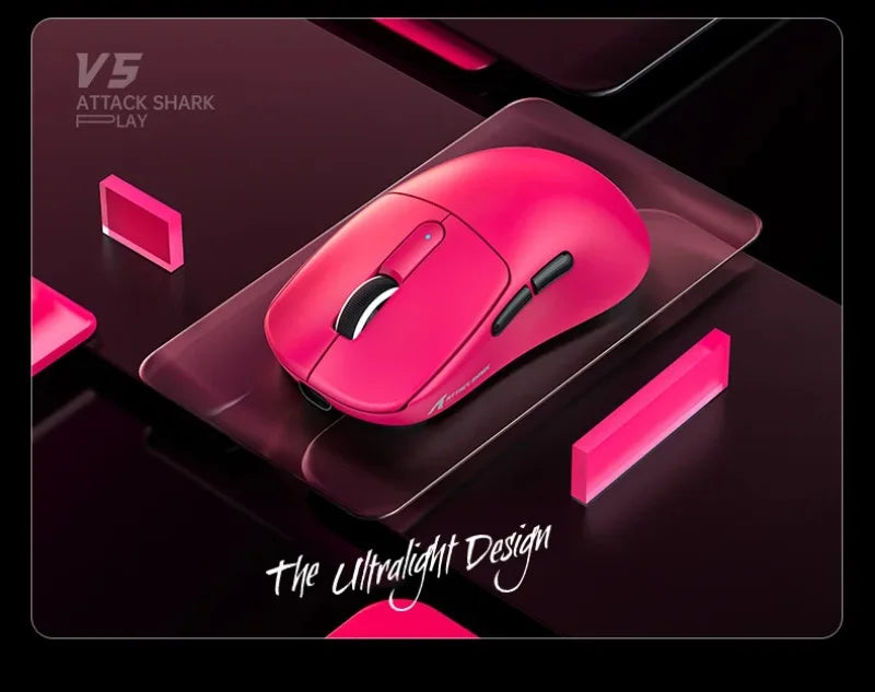 ATTACK SHARK V5 Wireless Gaming Mouse 3-Mode Ultra-Lightweight PAW3950MAX 8KHz Polling Rate For PC Gamer Accessories Gift