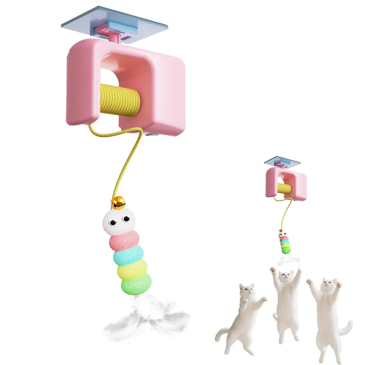 Hanging door-style cat toy self-play boredom relief toy swing hanging elastic feather bell teaser wand cat teasing toy