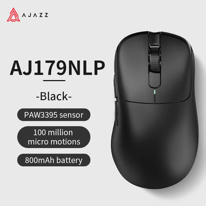 AJAZZ AJ179 PRO PAW3395 Lightweight Wired Wireless Mouse with Magnetic Charging Base Ergonomic Macro Gaming Mouse for PC Laptop
