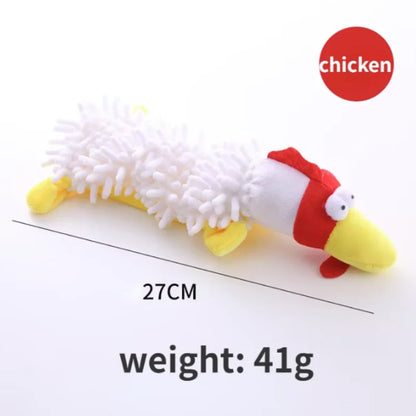 Durable Pet Dog Plush Toy for Small Breeds - Animal Shape Squeaky Chew Cleaning Toy for Chihuahua Yorkshire Bichon Puppies