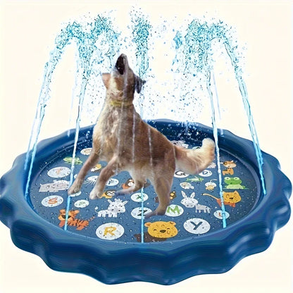 Heavy-duty Outdoor Pet Bath Basin with Water Spray Function - Anti-slip Dog Water Play Cooling, water spraying, and ice cooling