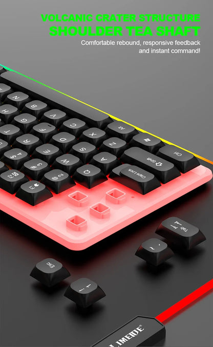 NG GTX350 Gaming Keyboard Mouse Combos Computer Laptop Backlight Gamer Kit LED Wired Usb Keyboard GTX350 Set-Black