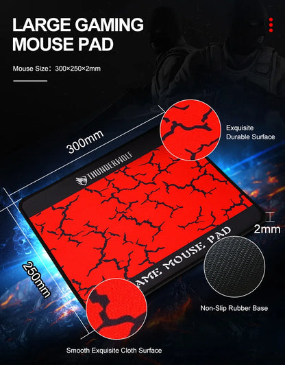 T-WOLF 4-in-1 Ultimate Gaming Combo: RGB Keyboard, Mouse, Headset & Pad