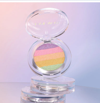 Multipurpose Pressed Powder Eyeshadow Palette Waterproof Long Lasting Highly Pigmented Rainbow Highlighter Chameleon Makeup