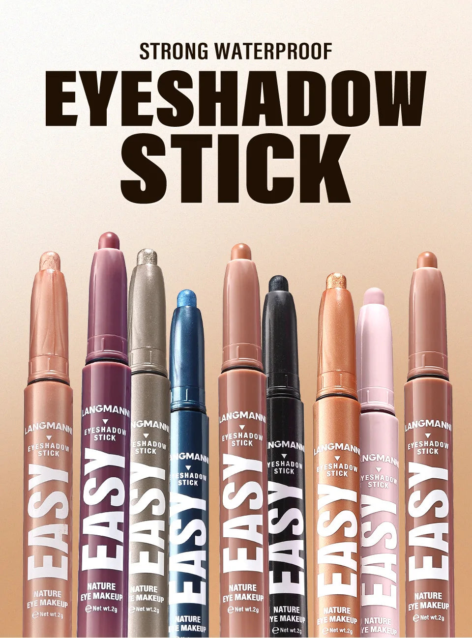 Pearlescent Matte Eyeshadow Pencil Waterproof Smoky Glitter Highlighter Pen Black Brown Makeup Tool Creamy Smooth