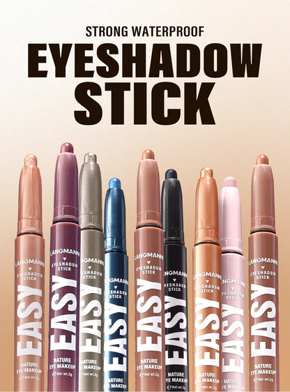 Pearlescent Matte Eyeshadow Pencil Waterproof Smoky Glitter Highlighter Pen Black Brown Makeup Tool Creamy Smooth