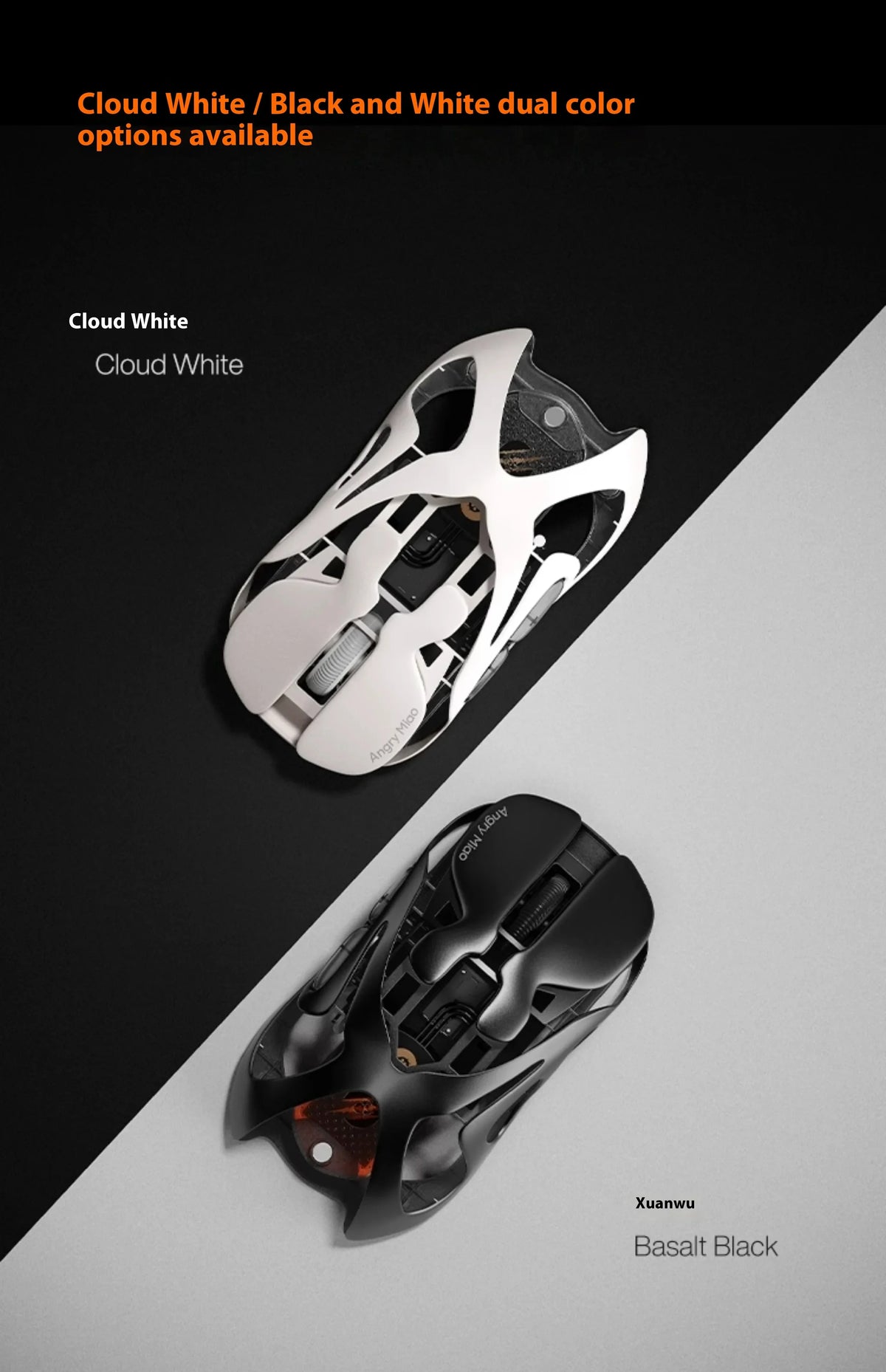 Angry Miao AM Infinity Mouse Tri Mode Wireless Mouse Paw3950 8000Hz Lightweight Hollow Out Magnalium Gaming Mice PC Accessories