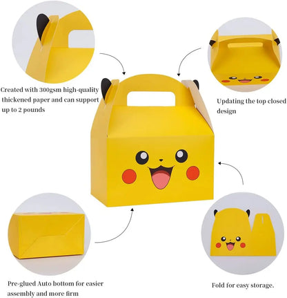 Pokemon Gift Box Pikachu Party Favors Birthday Party Decorations Pokeball Paper Gift Bags Handle Candy Box Baby Shower For Kids