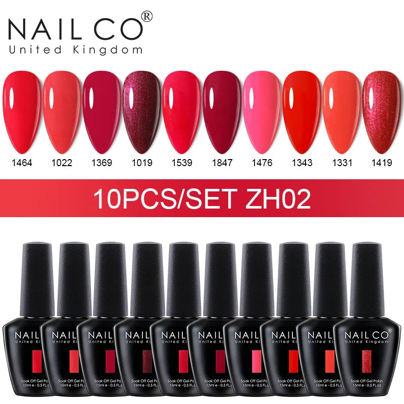 NAILCO 15ml Gel Nail Polish Set 30pcs/Lot Gel Polish Nail Soak Off UV LED Semi-Permanent Varnishes Nail Art Salon Free Shipping
