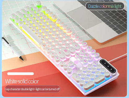 USB Wired Gaming Keyboard, 104 Keys Compatible with Windows Laptop/Computer/PC, Ergonomic Design, Office & Gaming Accessories