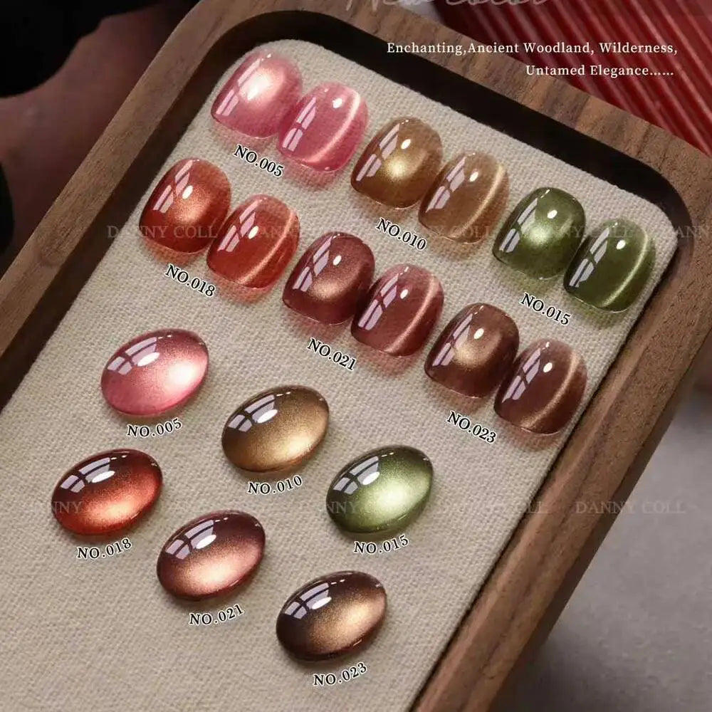 TMPTA/HEMA/TPO Free Magnetic Gel Nail Polish Set With Color Display Cat's Eye Nail Gel Kit Soak Off UV LED Magnet Gel 15ml