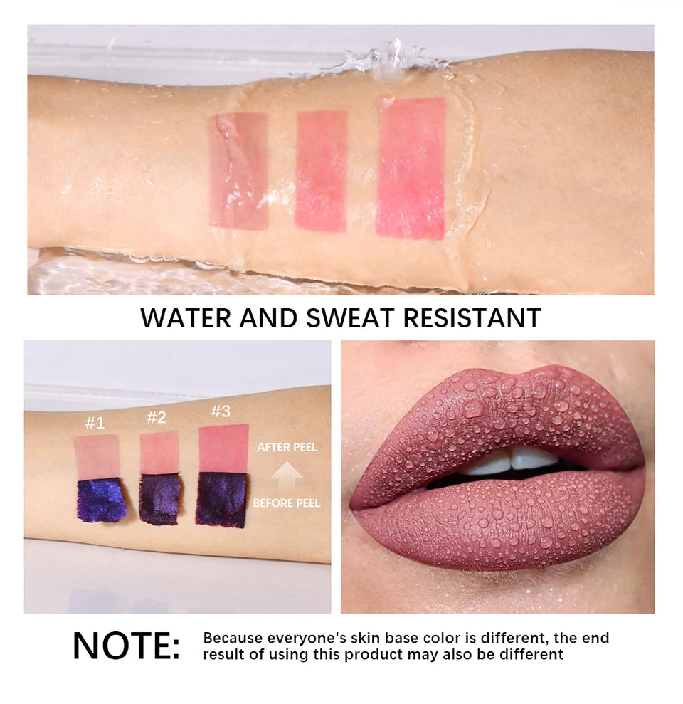 3pcs/set Lip Stain Peel Off And Reveal Long Lasting Waterproof Pink Lip Tint Transfer Proof Natural Lip Stain Tear Off Lip Gloss