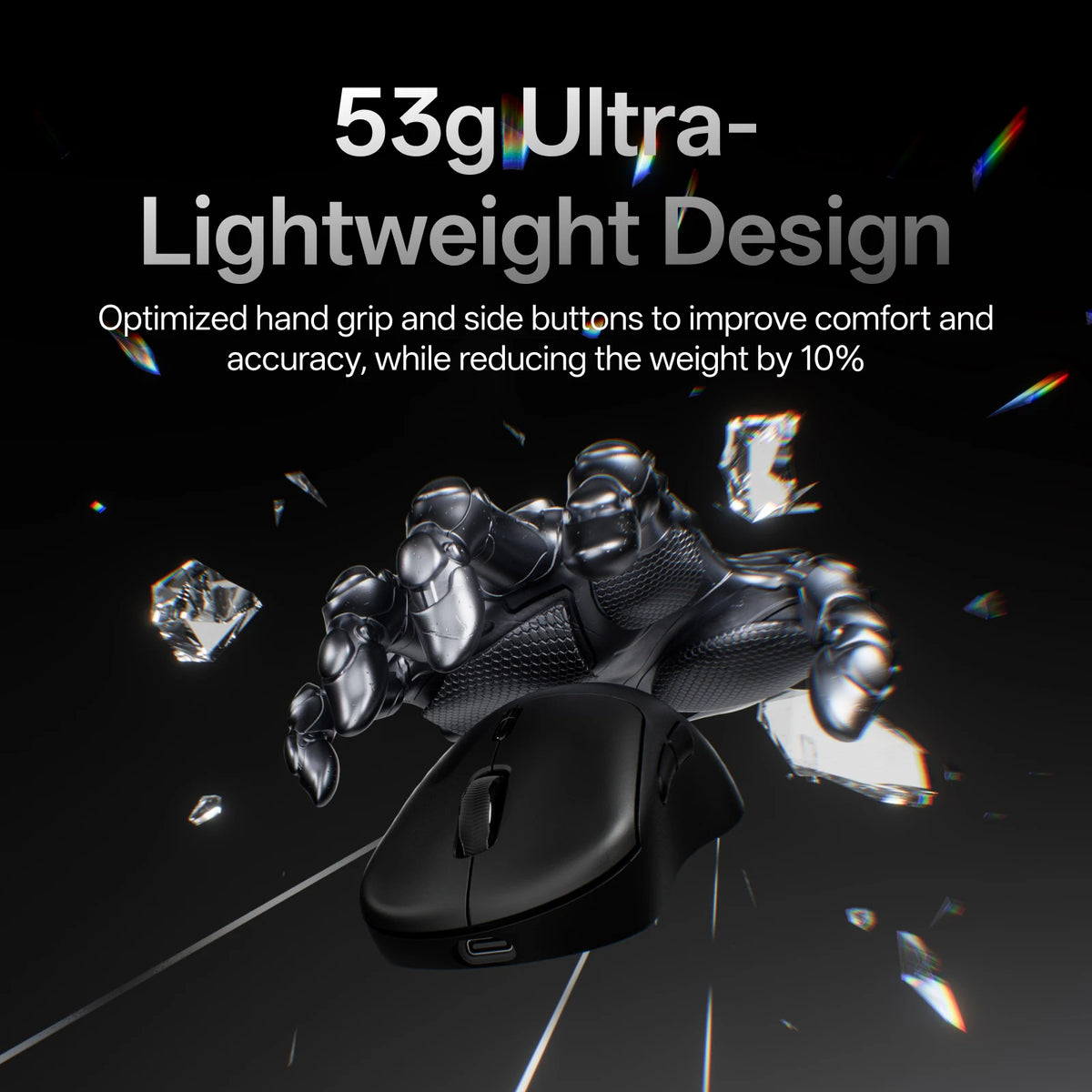 Rapoo VT3 /VT3 MAX Wireless Gaming Mouse True 8K Wireless Polling Rate 53g Lightweight Up to 750Hr Battery Life Macro Enabled