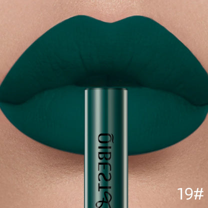 QIBEST Matte Liquid Lipstick Waterproof Long Lasting Velvet Lip Gloss Tint Tube Matte Nude Pigment Red Lipgloss Lips Makeup