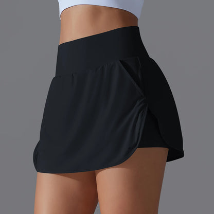 Outdoor Sports Yoga Skirt Badminton Tennis Skirt High Waist Breathable Sweat Skirt Active Athletic Yoga Fitness Skirt Short