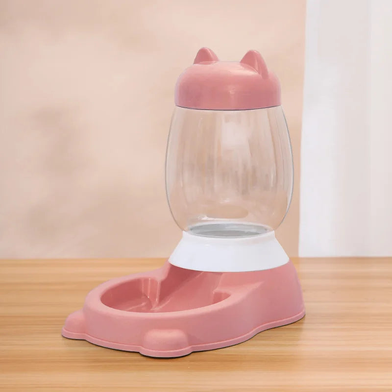 HOOPET 2025 New Cat Bowl 3 Colors Pet Automatic Feeder Dog Drinking Bowl Dispenser for Puppy Cat Food Water Bowl Pet Accessaries