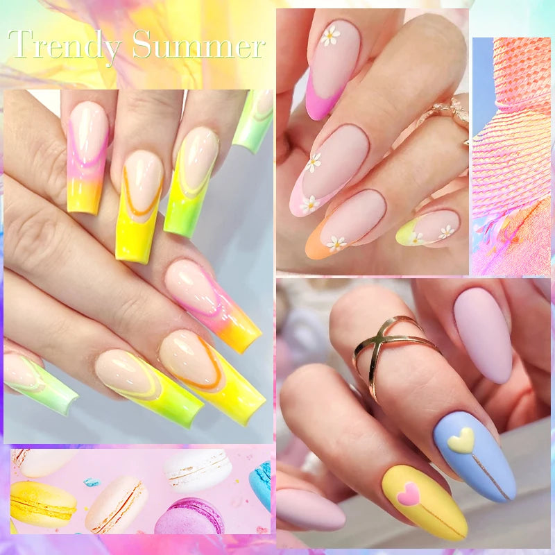 6Pcs Autumn Brown Color Gel Nail Polish Set Semi Permanent Varnishes Nail Art Design Hybrid Soak Off UV LED Gel Manicure Kit