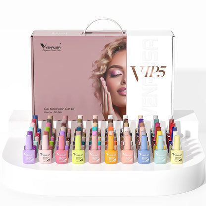 VIP5 Venalisa Nail Gel Polish Kit HEMA FREE Jelly Pink Nude Color Sparkle Gel Varnish Self Leveling Gel Nail Varnish Whole Set