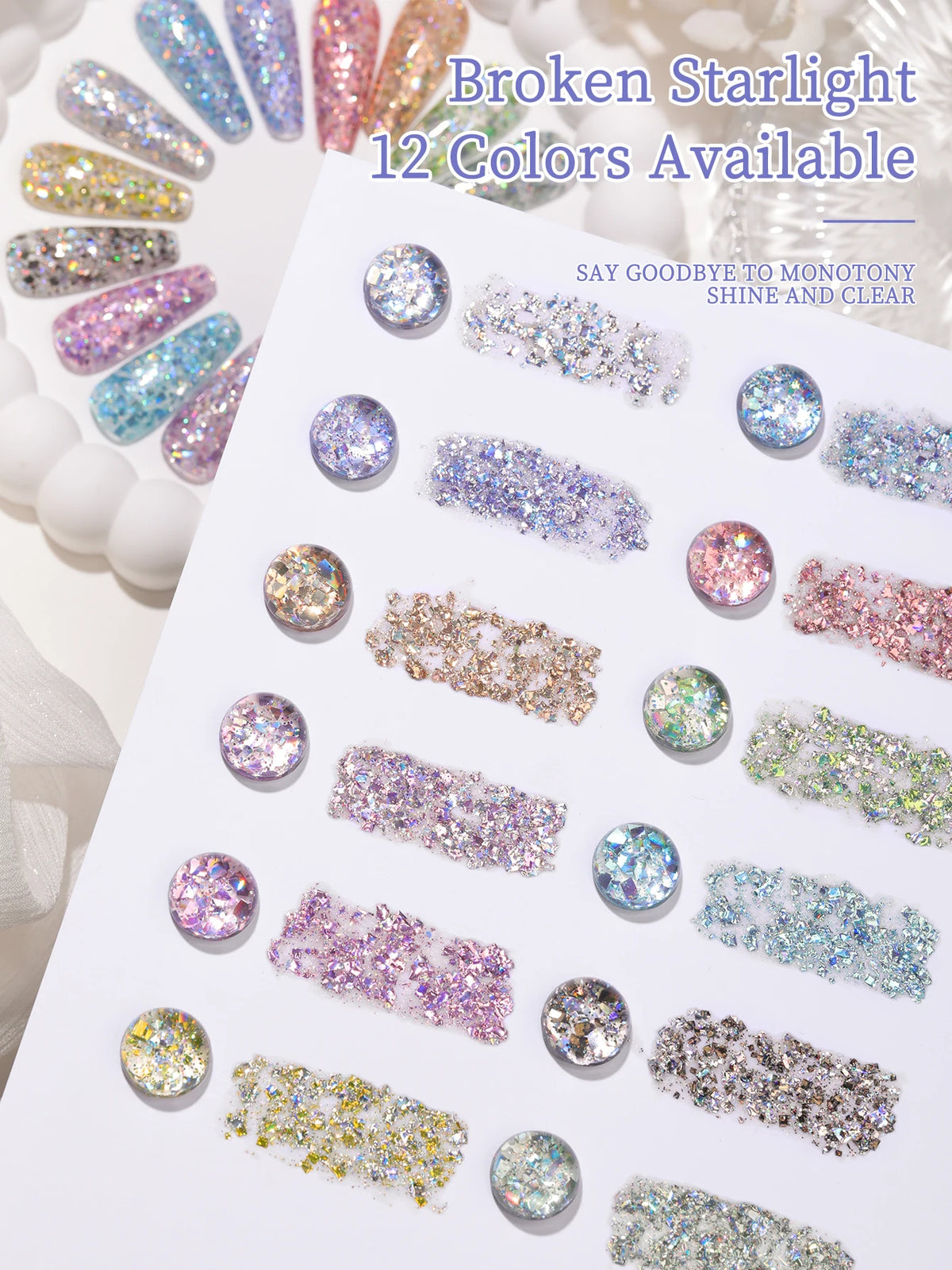2025 new popular 12-color glittering diamond sequins nail gel, high saturation gloss long-lasting for nail art DIY