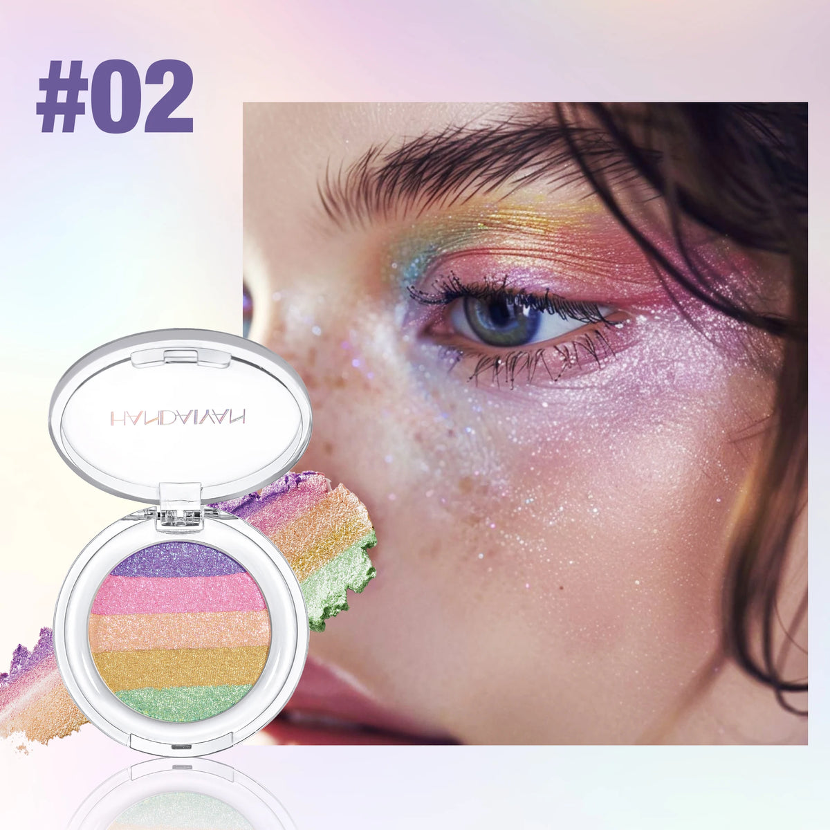Multipurpose Pressed Powder Eyeshadow Palette Waterproof Long Lasting Highly Pigmented Rainbow Highlighter Chameleon Makeup