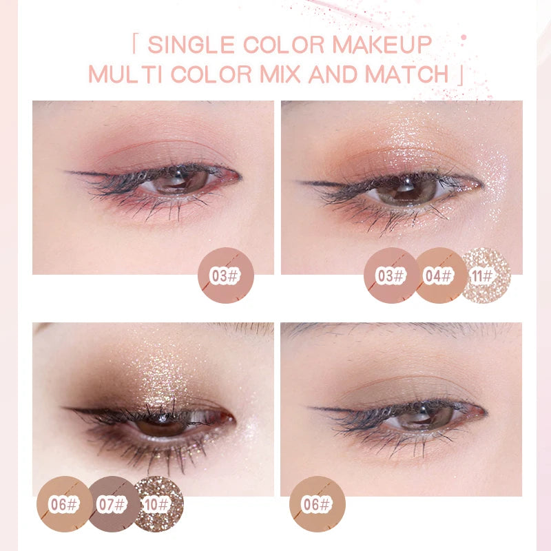 Monochrome Glitter Champagne Eyeshadow Diamond Waterproof Matte Eyeshadow Palette Pearlescent Glitter Shiny Eyes Makeup Cosmetic