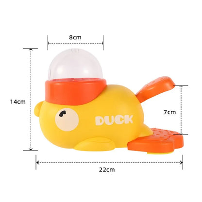 2-in-1 Interactive Dog Toy Pet Automatic Food Treat Dispenser Cartoon Duck Design Slow Food Pet Snack Feeder for Dog Training