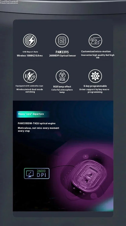 IO1.1 Pro Mouse 2.4g Wireless RGB Matte Bright Texture Usb Gaming Customized Mouse Computer Accessory For Desktop Laptop Pc