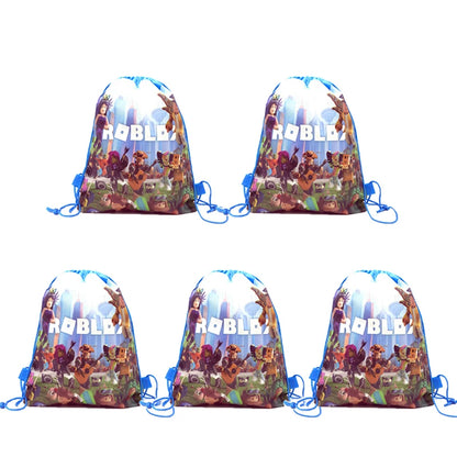 6/12/18/56PCS Roblox Nonwoven Drawstring Bag Roblox Game Party Decorations Kids Birthday Party Baby Shower Supplies Gift