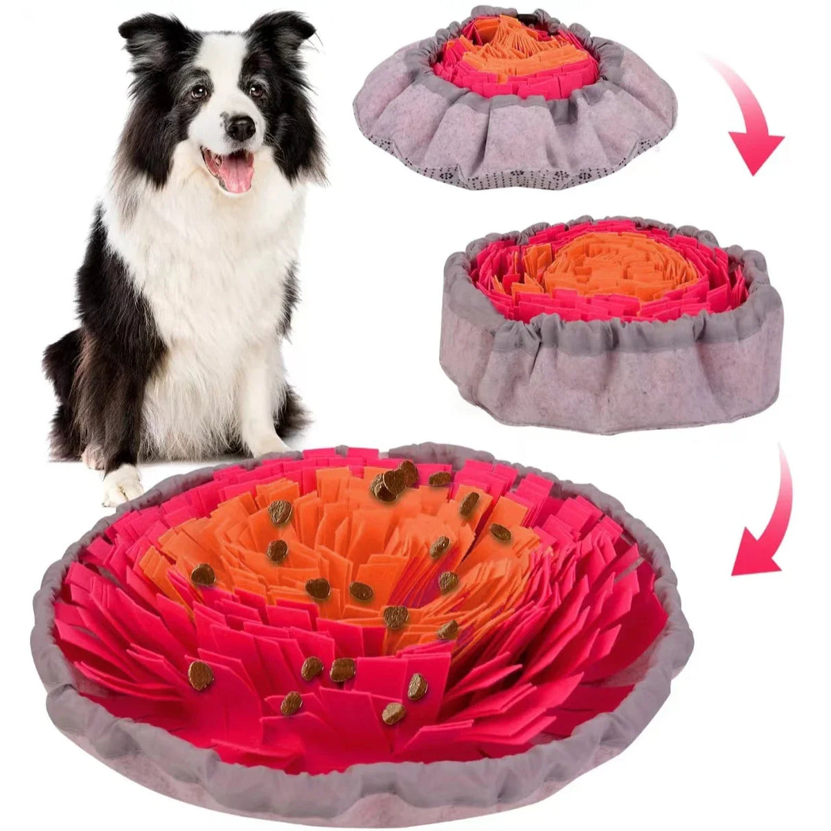 Washable Felt Pet Sniffing Pad Foldable Dog Nosework Feeding Mat Toy Dog Training Natural Foraging Snuff Mat