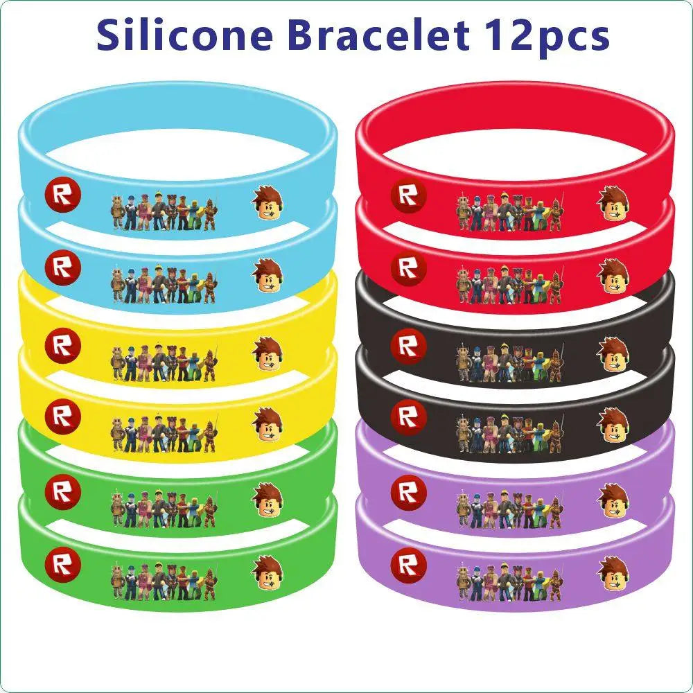 Hot Roblox Party Favors Gifts Slap Bracelets Stickers Goodie Bag Fillers Supplies Children's Birthday Souvenirs Decoration Toys