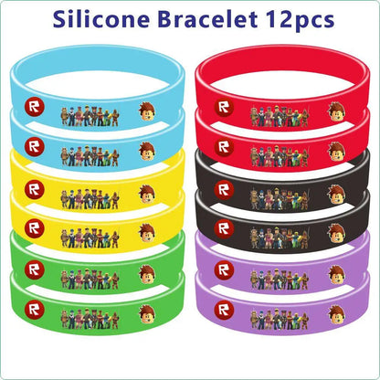Hot Roblox Party Favors Gifts Slap Bracelets Stickers Goodie Bag Fillers Supplies Children's Birthday Souvenirs Decoration Toys