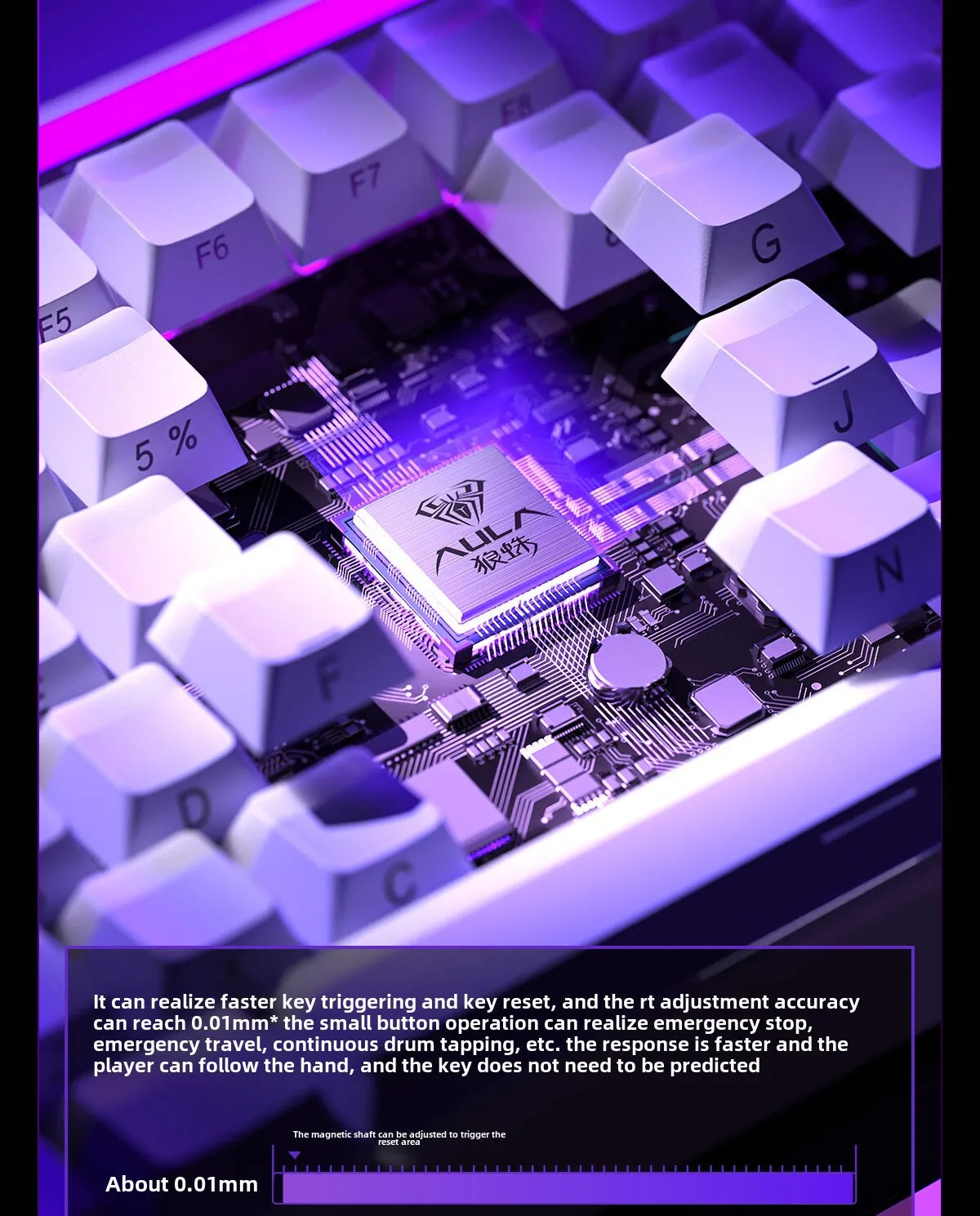 AULA HERO84 HE Wired Mechanical Keyboard RGB Music Rhythm 8K Return Rate Keyboard Magnetic Switch Computer Accessorie for Gamer